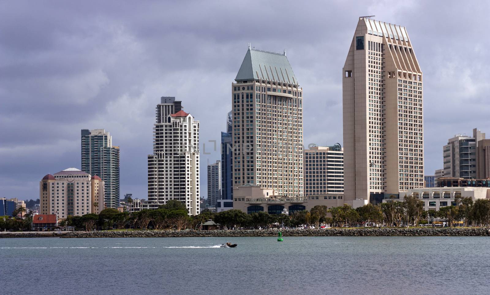 San Diego closeup view of from bay,California.