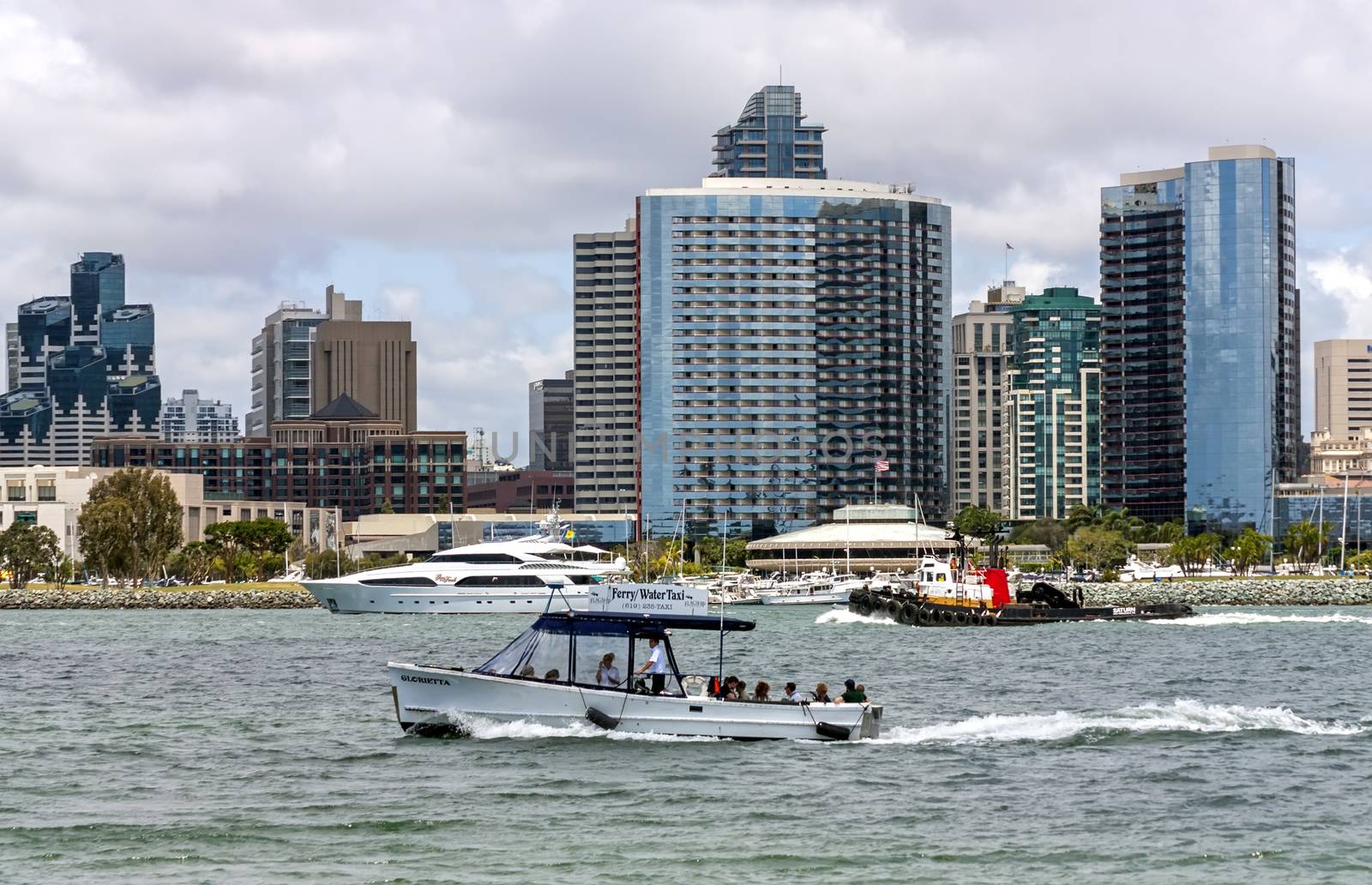 SAN  DIEGO,CA - MAY 21,2014:A View of San Diego Bay in spring Day, California,United states of America.