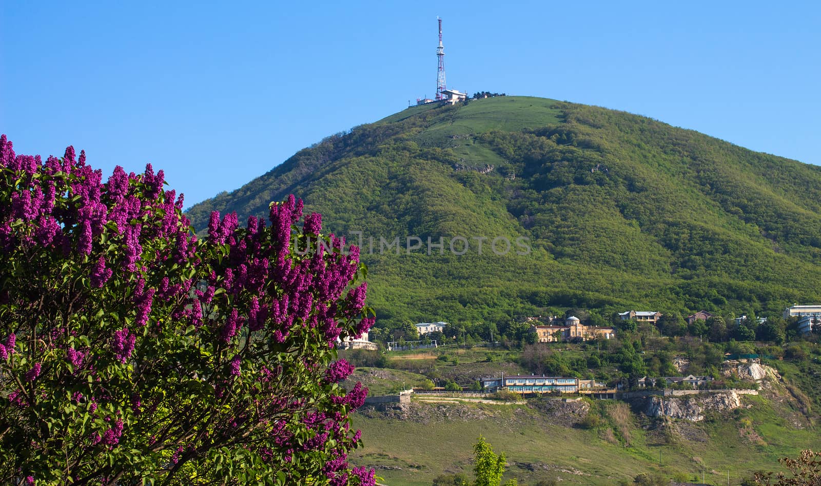 View of the majestic Mount Mashuk from Pyatigorsk, Caucasus,Russia.