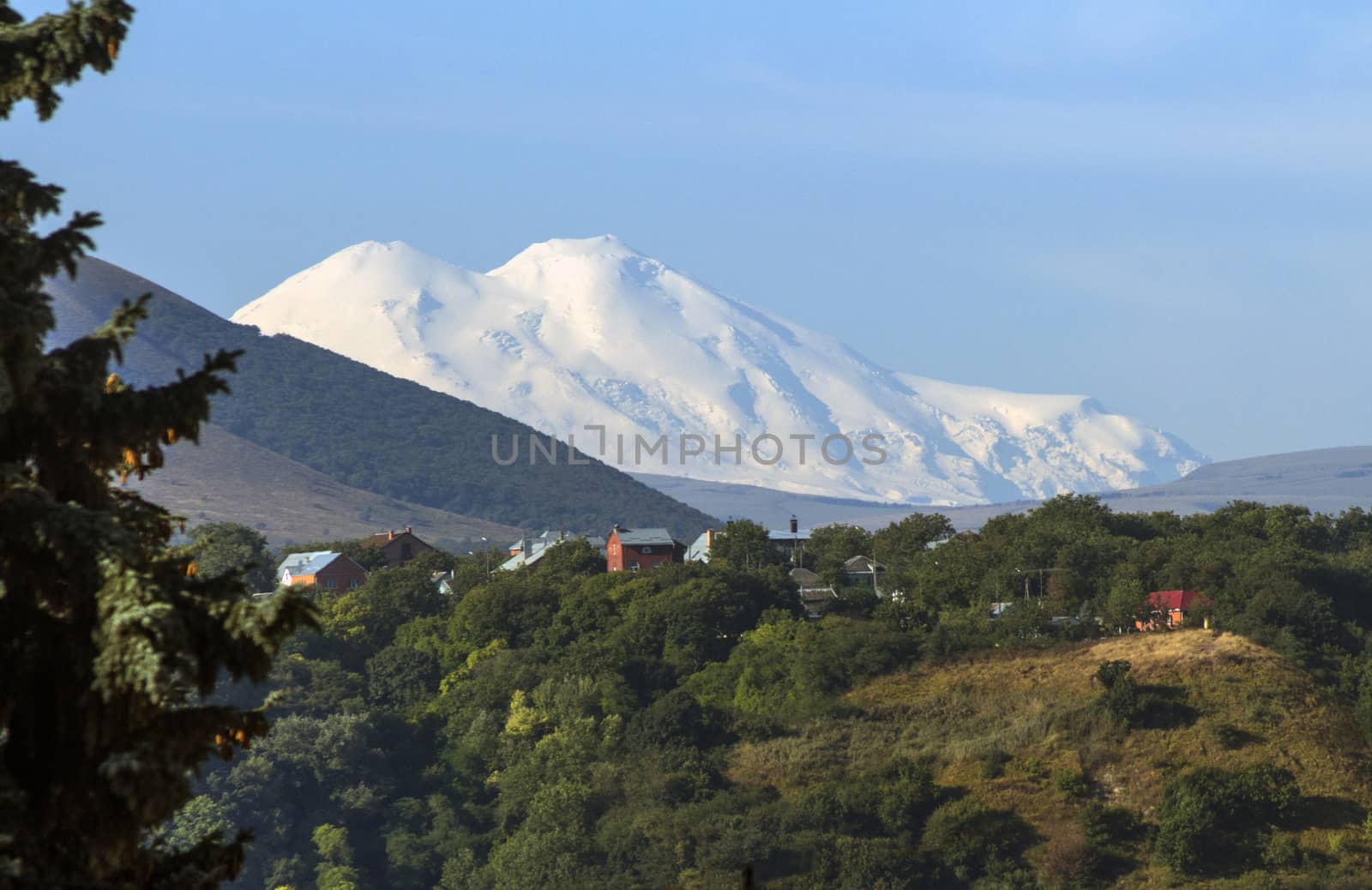 View On Mountain Elbrus  of Pyatigorsk city,Northern Caucasus,Russia.