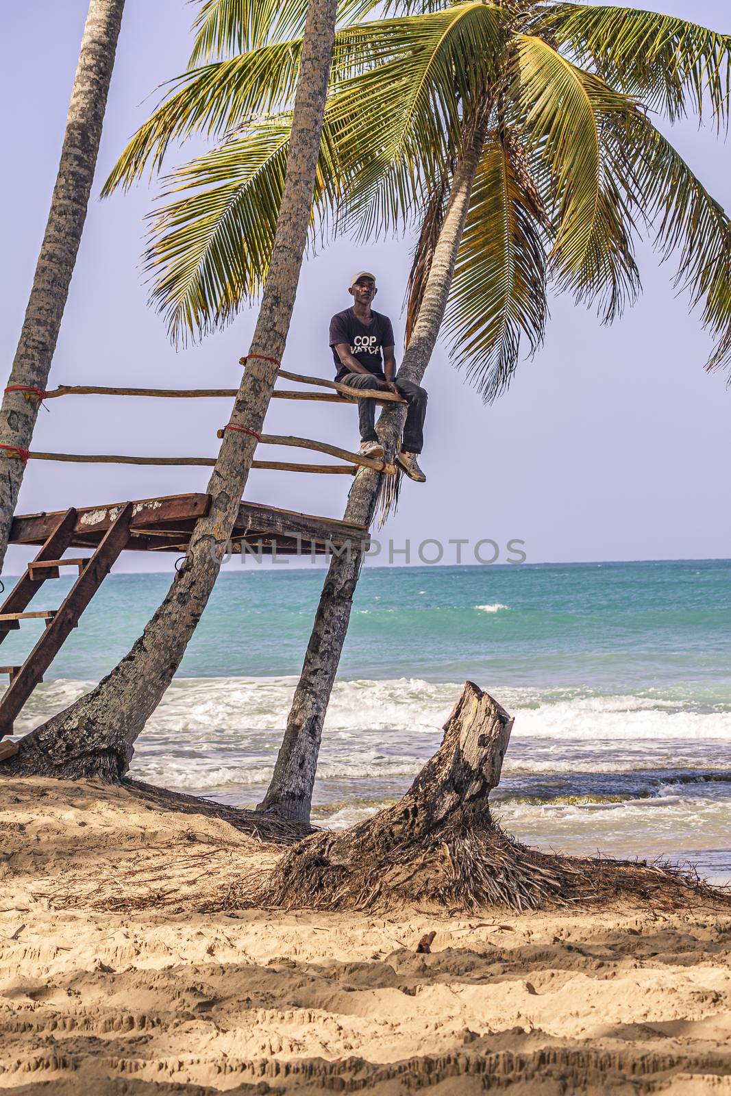 Dominican man looks at the sea by pippocarlot