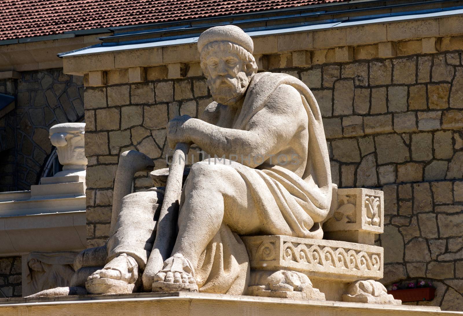 Sculpture of the god of Asclepius in Essentuki,Northern Caucasus,Russia.