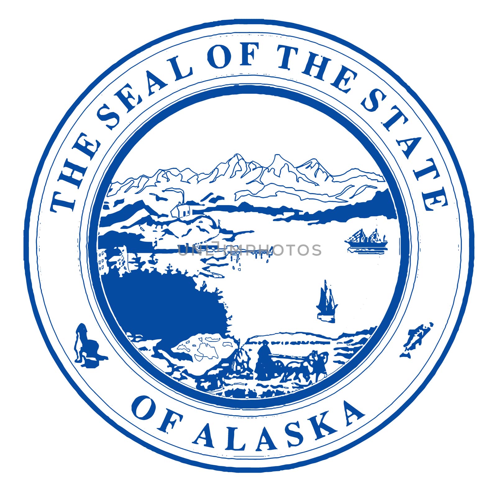 Seal of Alaska over a white background