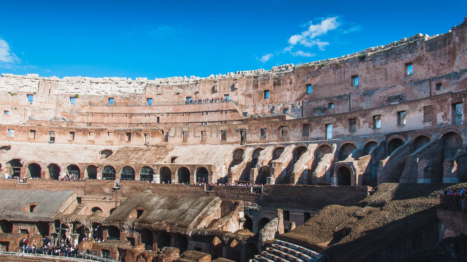 Interior view of the Colosseum in Rome, Italy