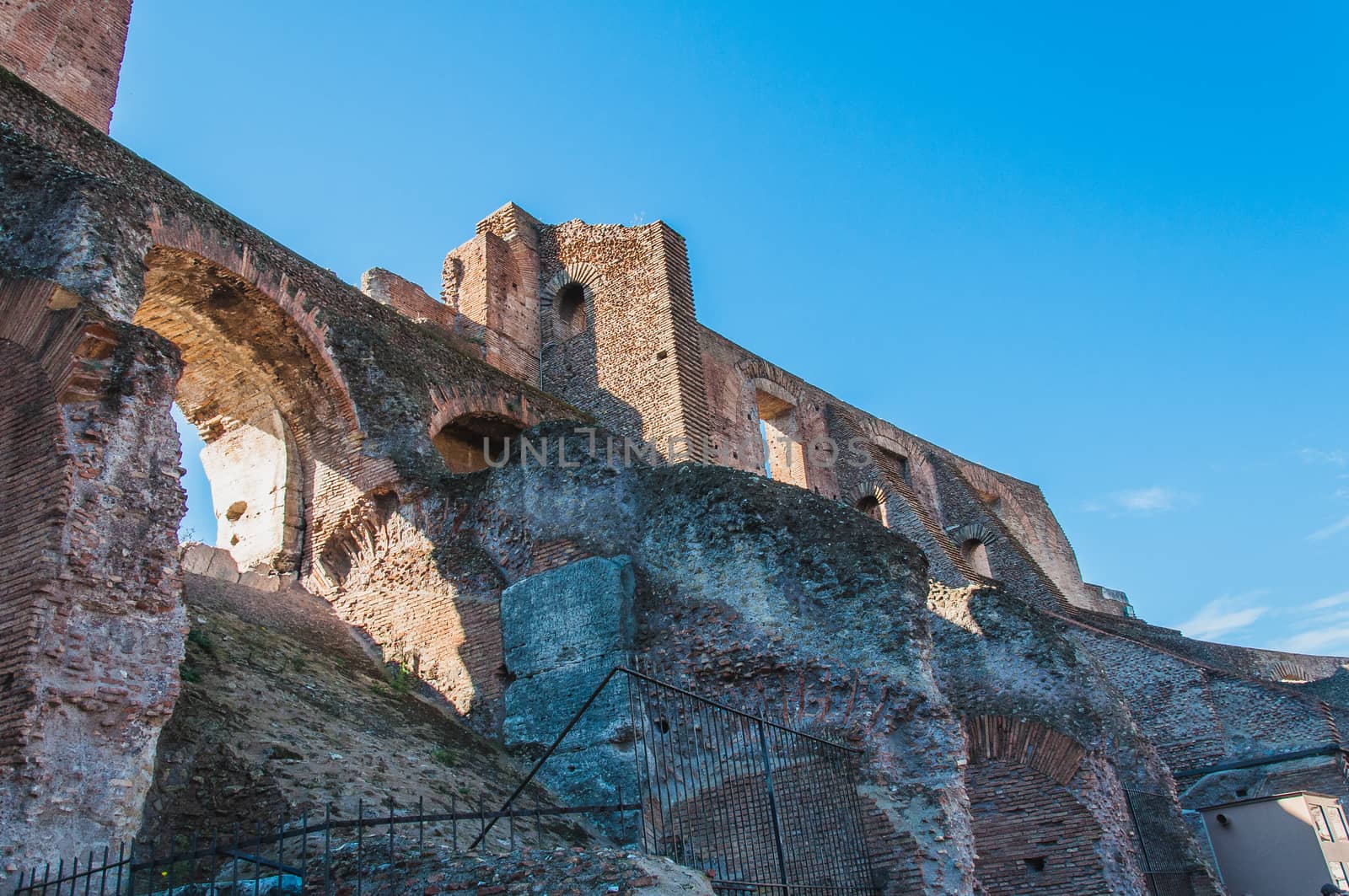 Interior view of the Colosseum in Rome, Italy