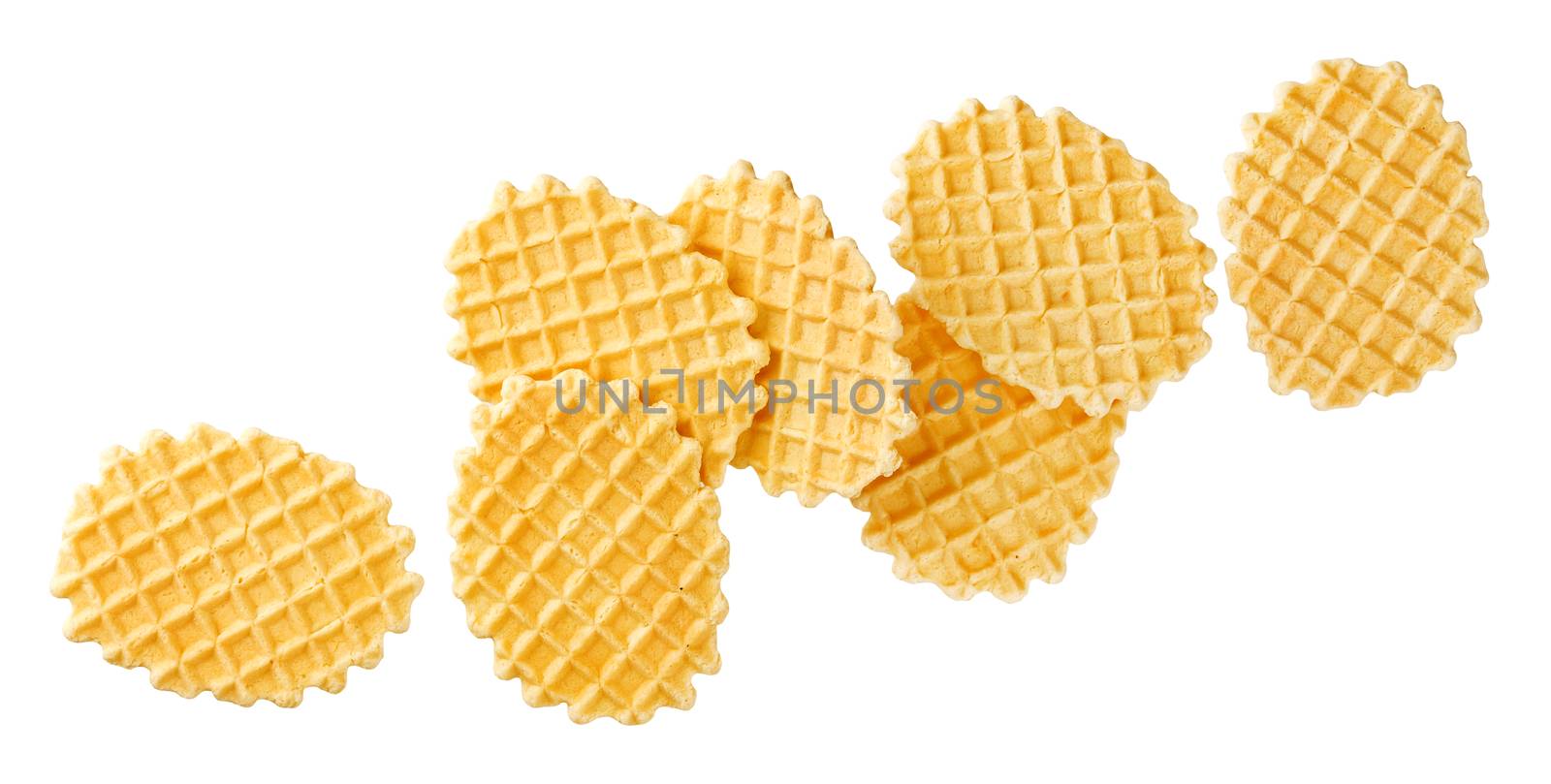 Belgian waffles isolated on white background with clipping path. Collection