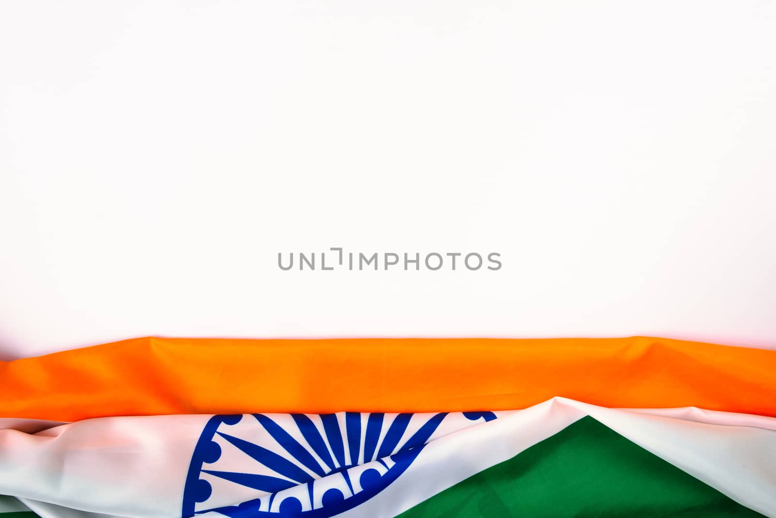 Indian republic day, flat lay top view, Indian tricolor flag by Sorapop