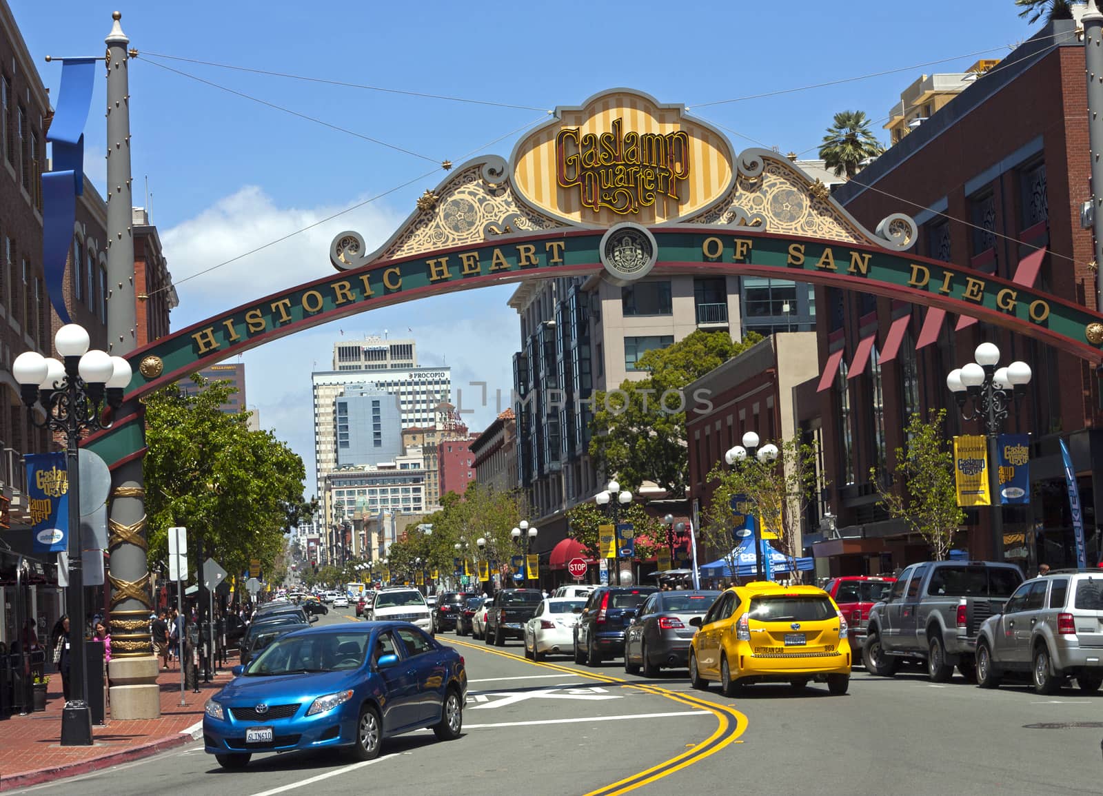 SAN DIEGO , CA - APRIL 27 :Historic heart of San Diego, California, on April 27, 2014. Historical district, features a bustling entertainment scene with bars and restaurants.