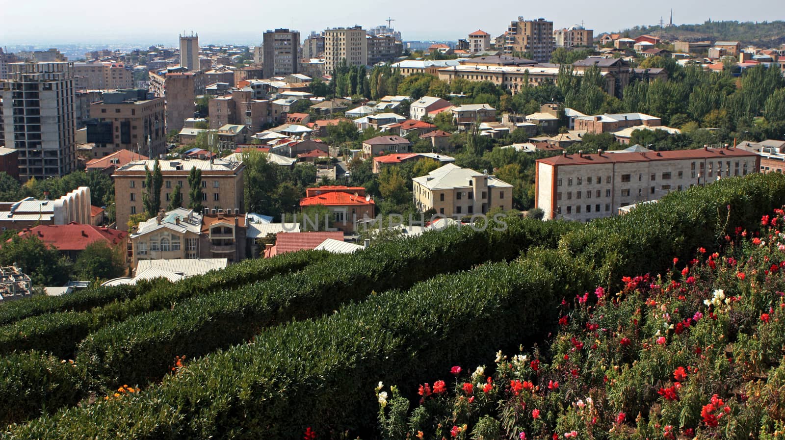 View of Yerevan center from Cascade, Armenia.