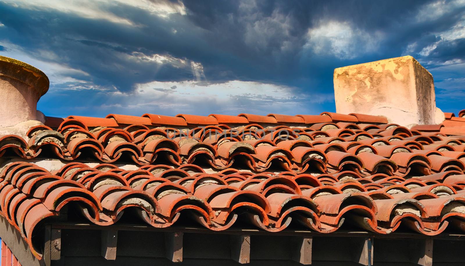 Old Tile Roof by dbvirago