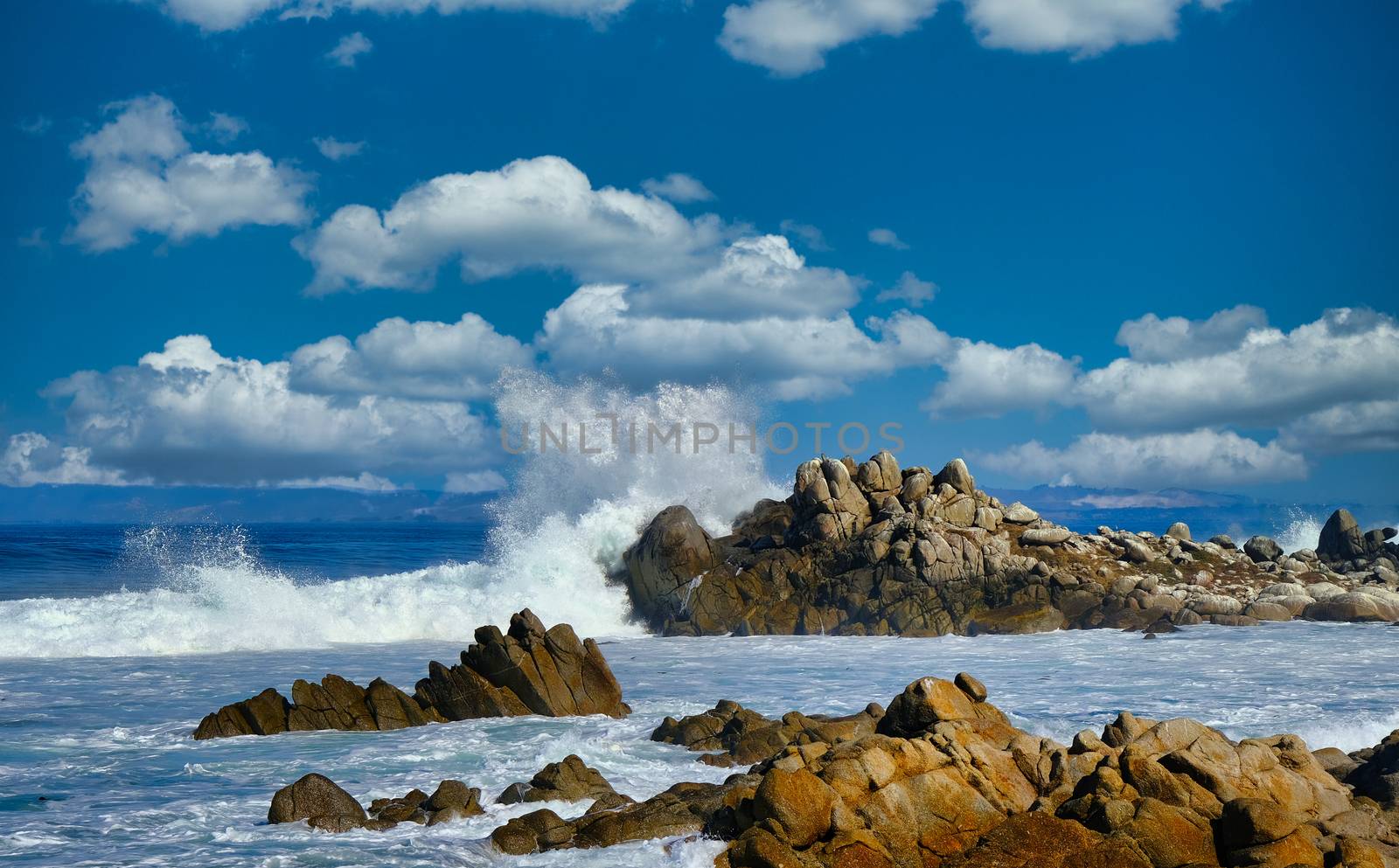 Pacific Coast Rocks and Surf near Monterey