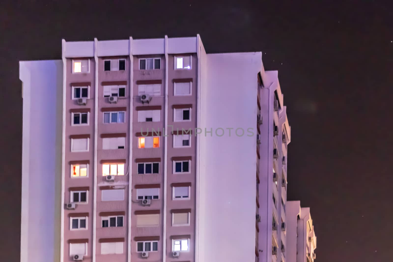 a nice looking architectural nightscape shoot from a tall buildi by Swonie