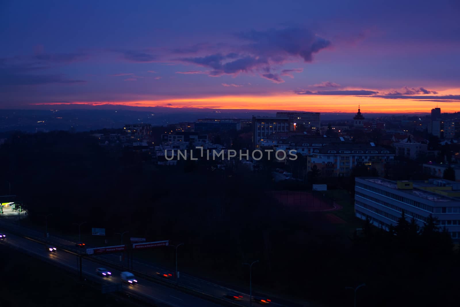 Night view of prague from the top by natali_brill