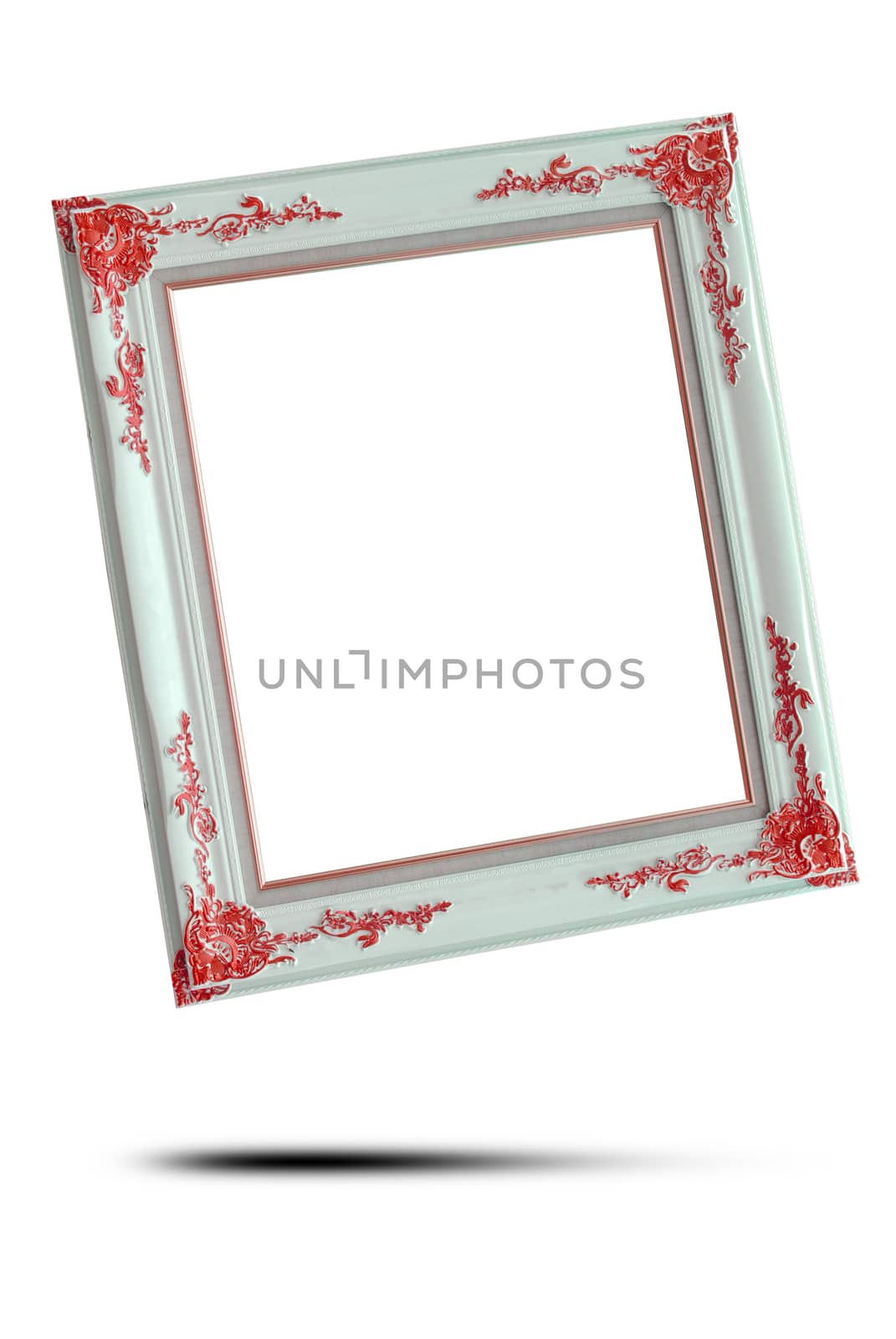 Louis frame,red border isolated on white background.(with Clipping Path).