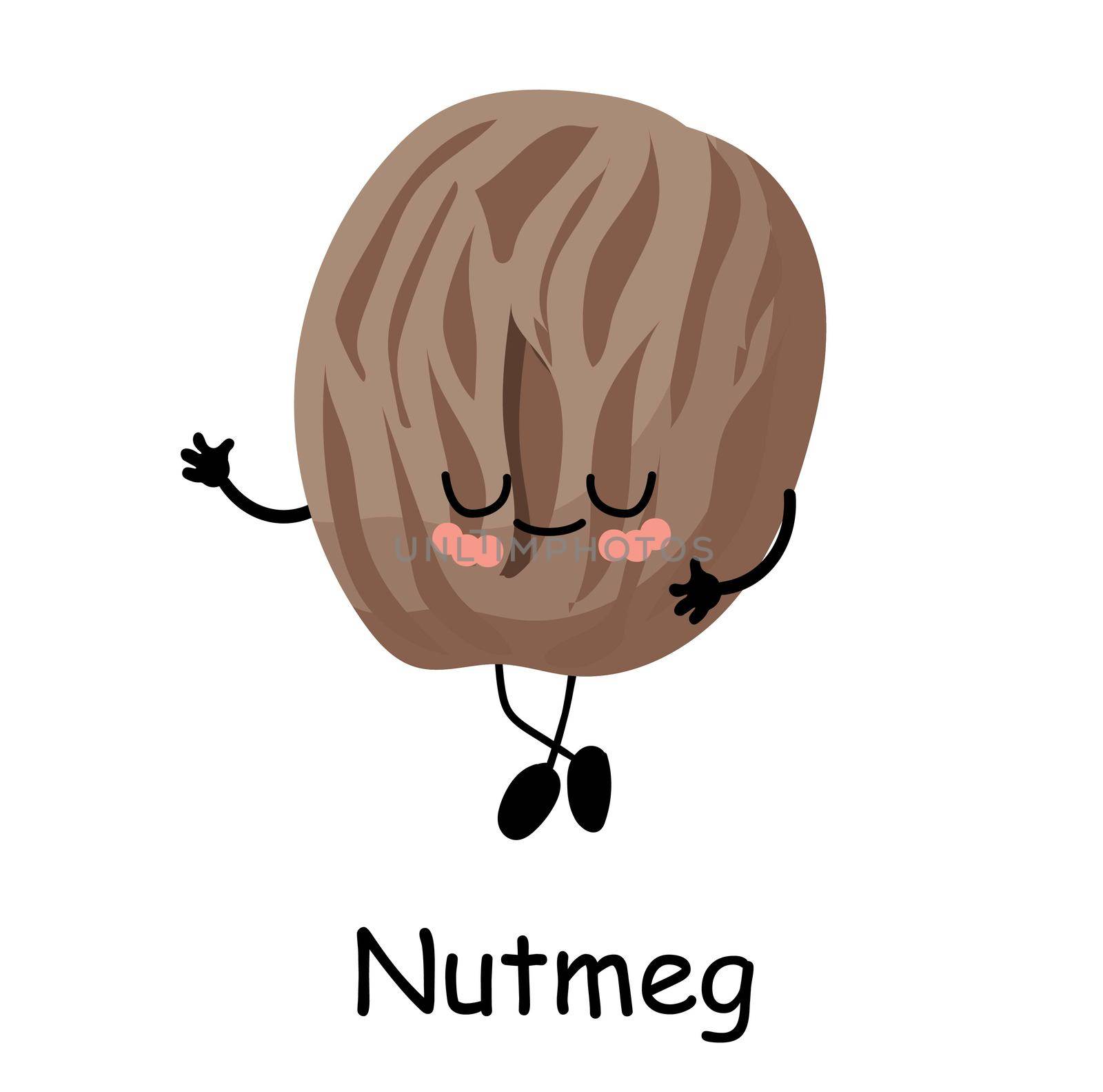 nutmeg character. Useful vegan food. Nuts are good