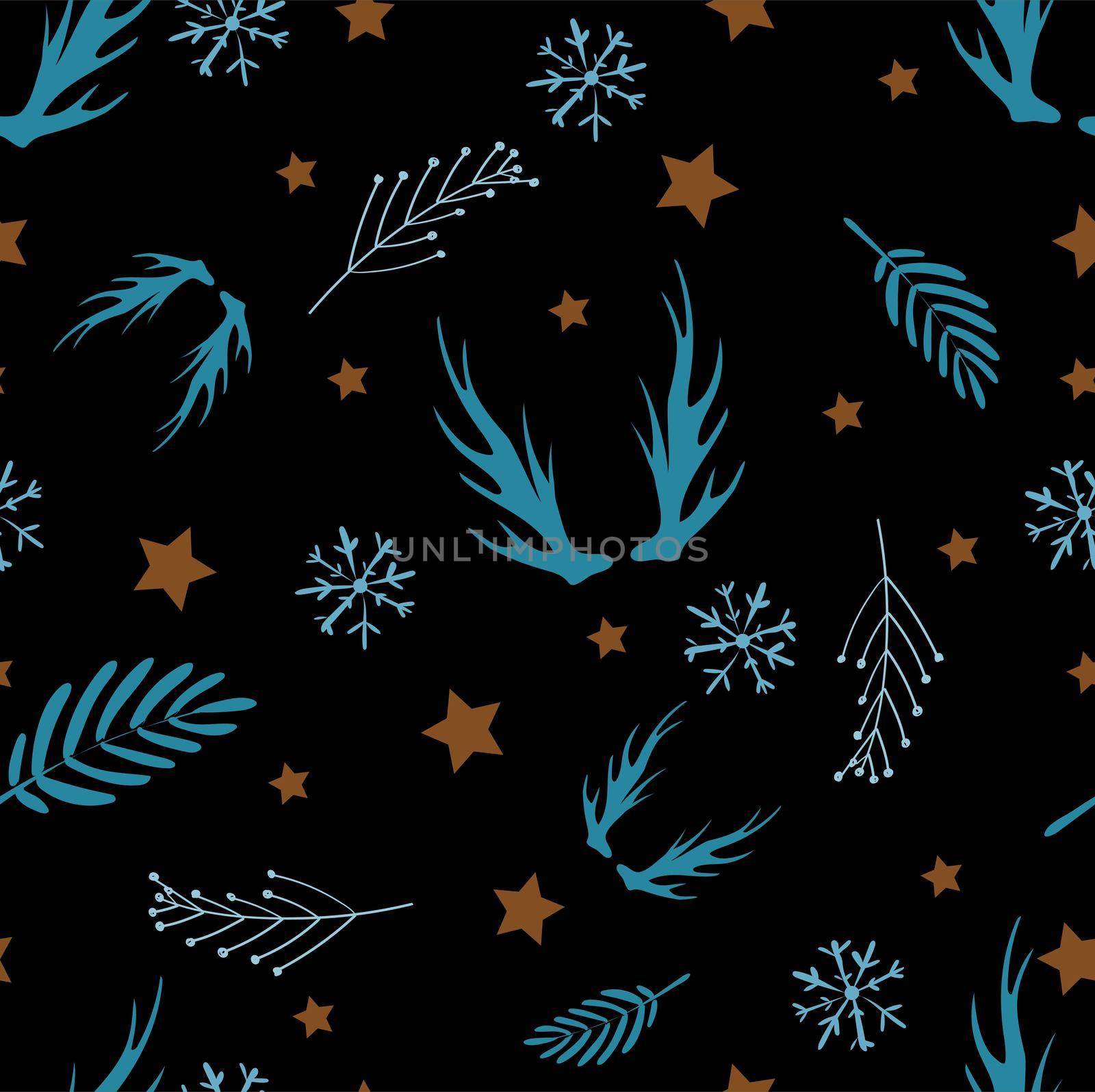 Stylish Scandinavian style pattern is dark. Magic decor for textiles or paper.. by annatarankova