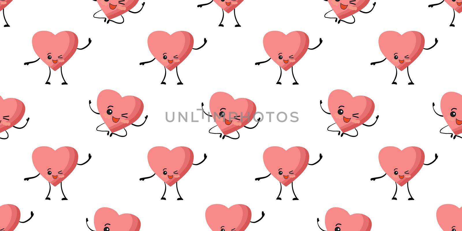 patterns for Valentine's Day. Love and hearts, February 14th. Pattern for textiles and packaging paper. Romantic motives.