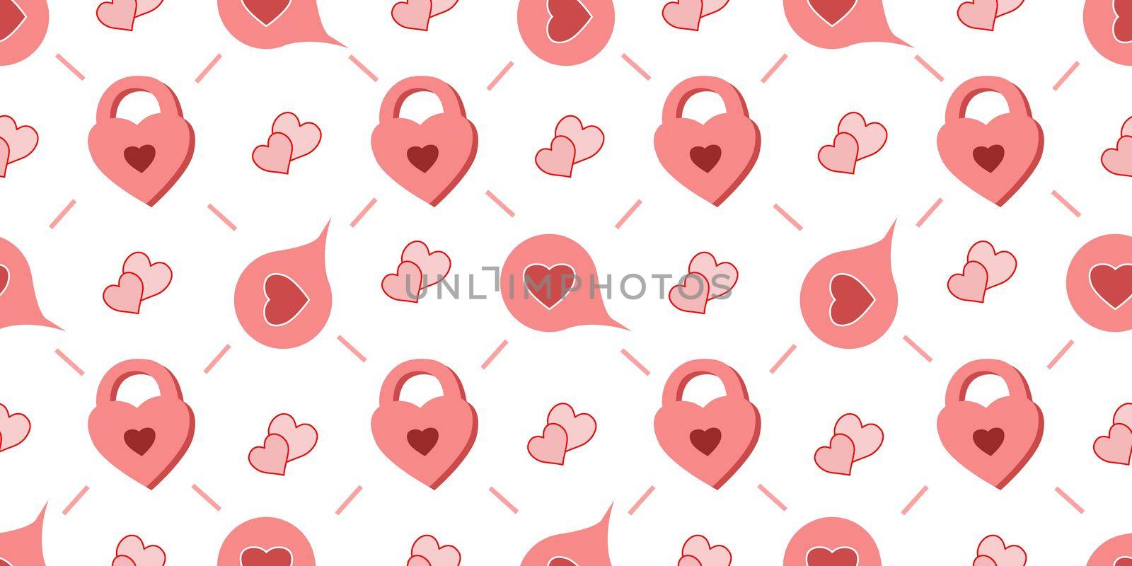 Seamless Pattern For Valentine's Day. The 14th of February. St. Valentine's Day. Heart.