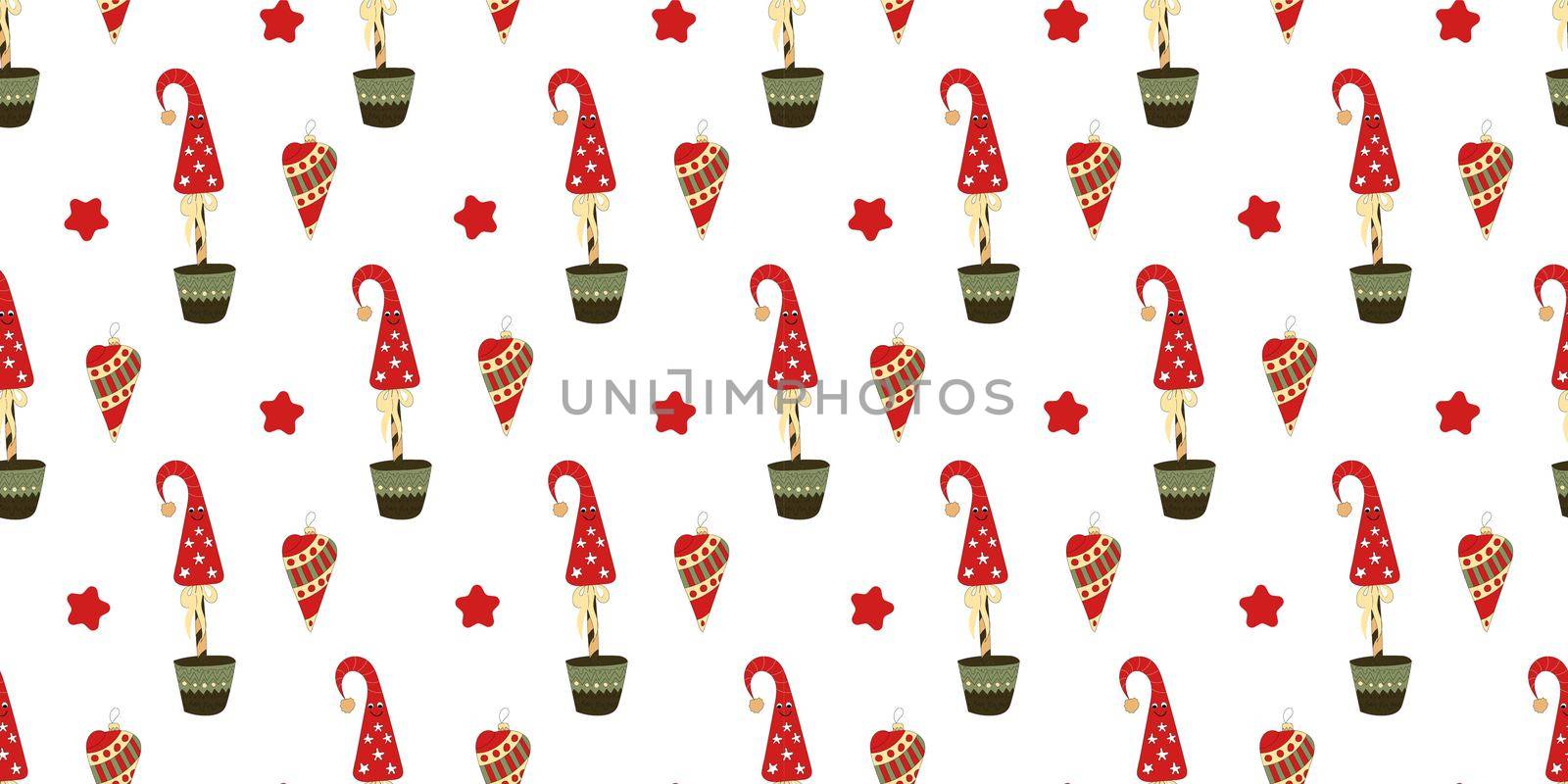 Pattern for christmas and new year. Christmas tree decorative.