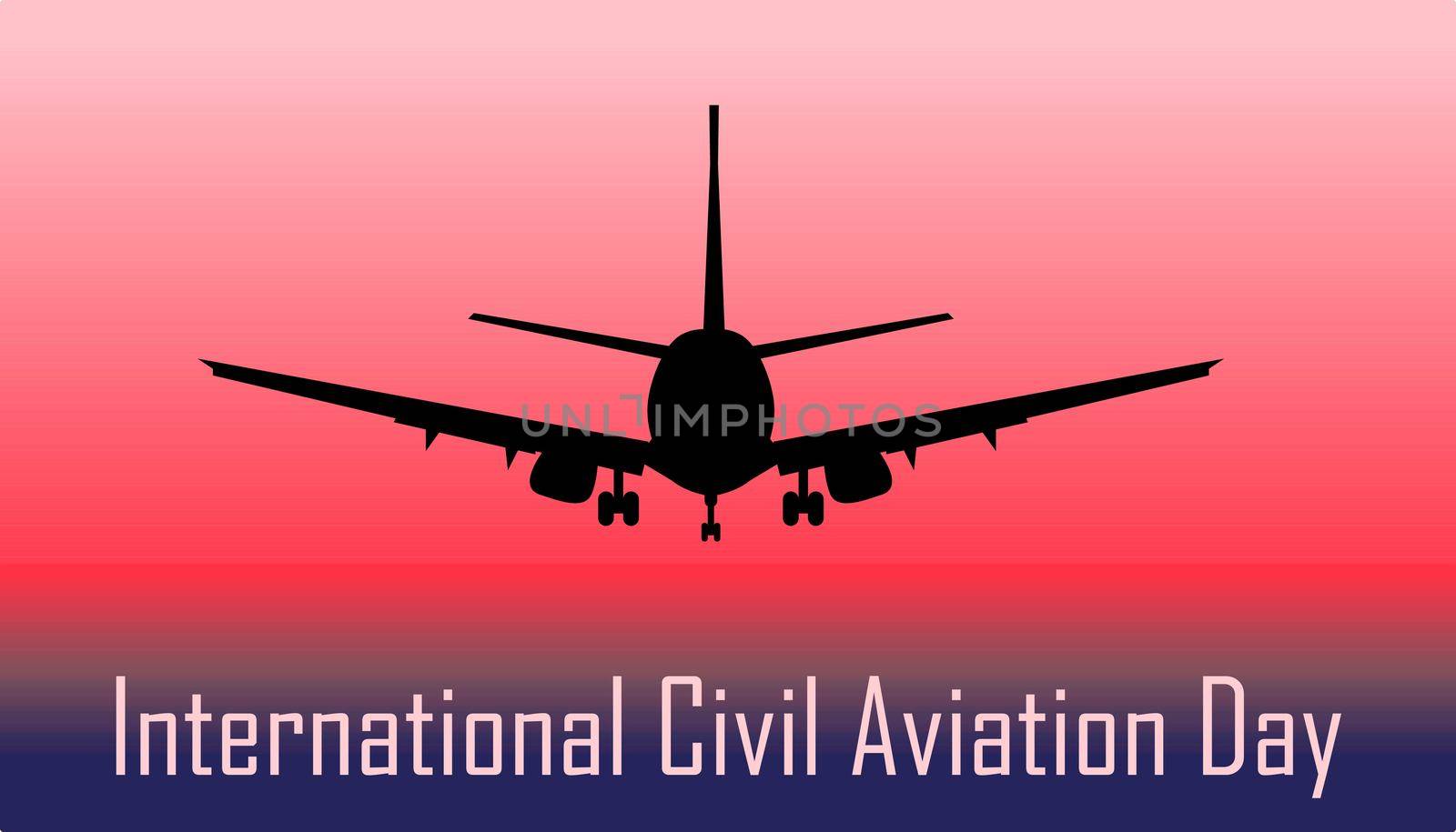 International Civil Aviation Day. Postcard with an airplane.. by annatarankova