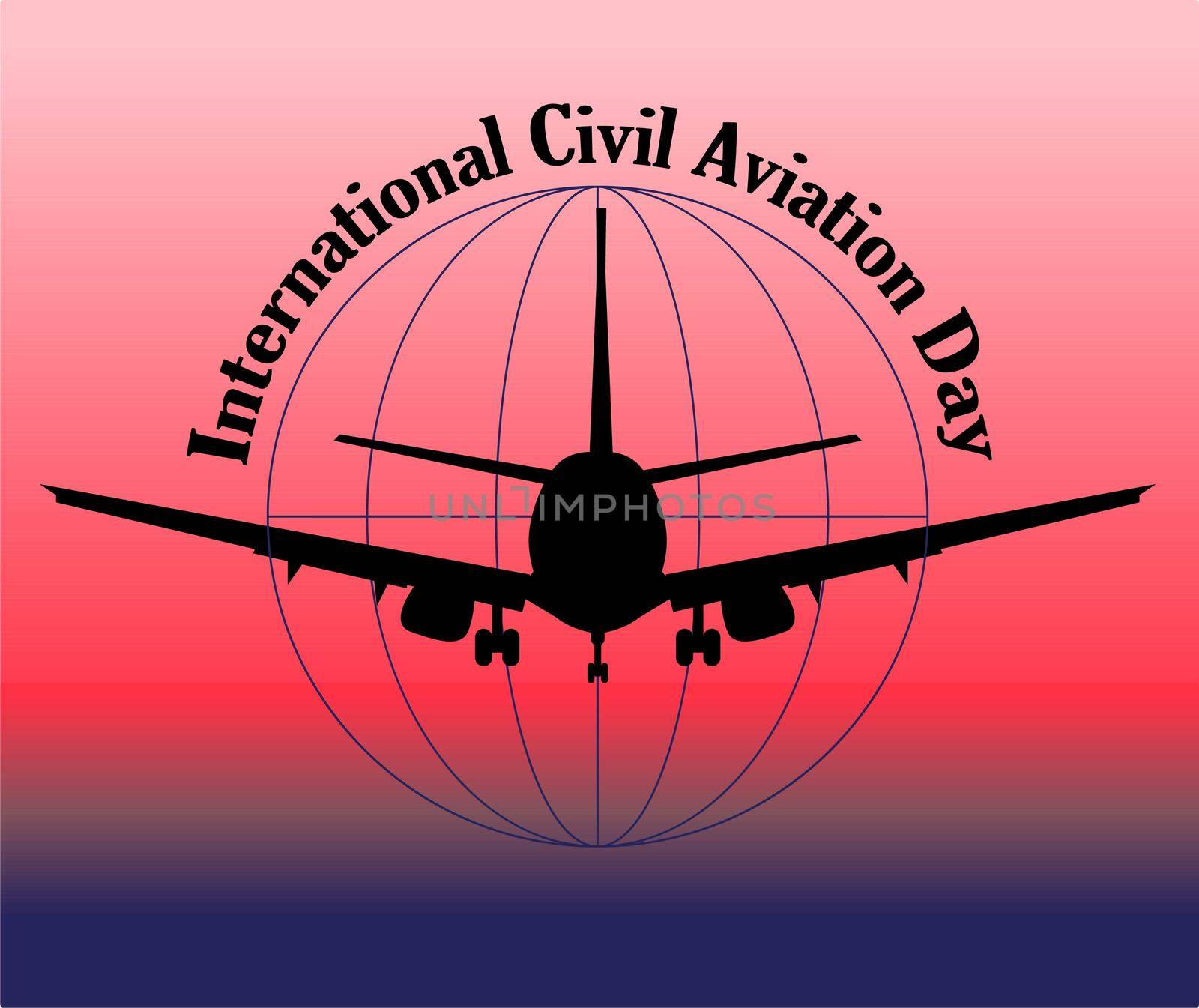 International Civil Aviation Day. Airline banner or advertising. Passenger aircraft . by annatarankova