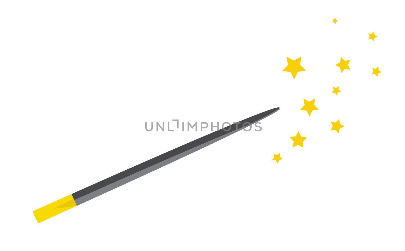 A magical item. Wizard's magic wand. illustration isolated on a white background.