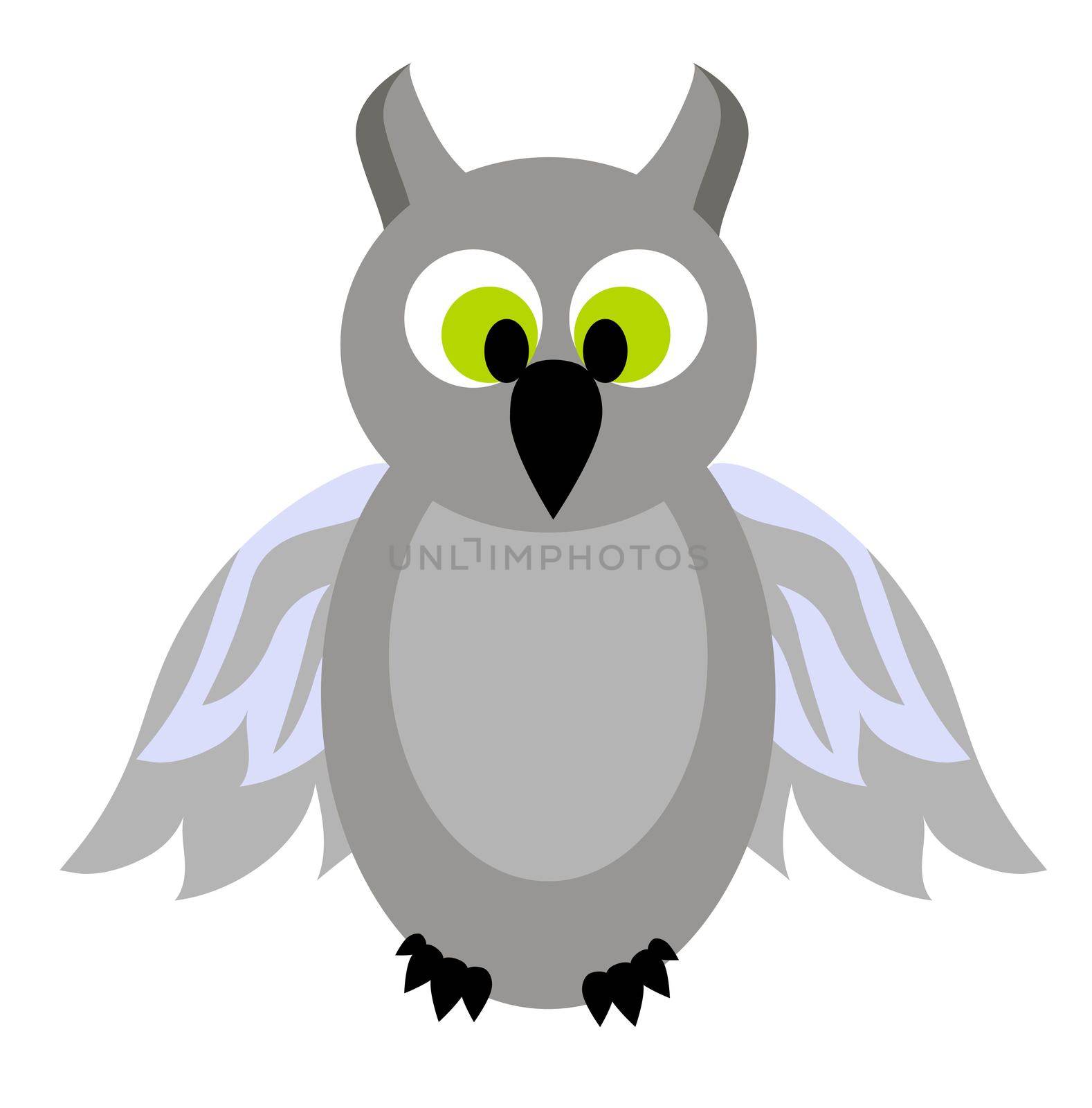 Owl illustration isolated on white background.