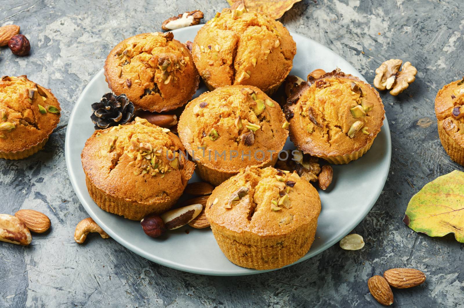 Homemade muffins with nuts by LMykola