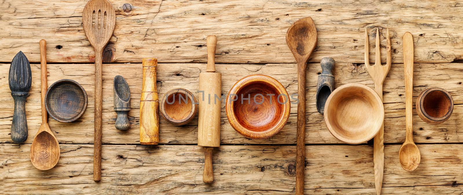Set of wooden cooking utensils by LMykola