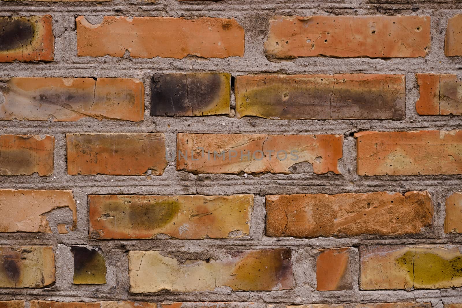 Old orange brick wall pattern. Brick background. Good wallpaper. Stock photo of old wall.