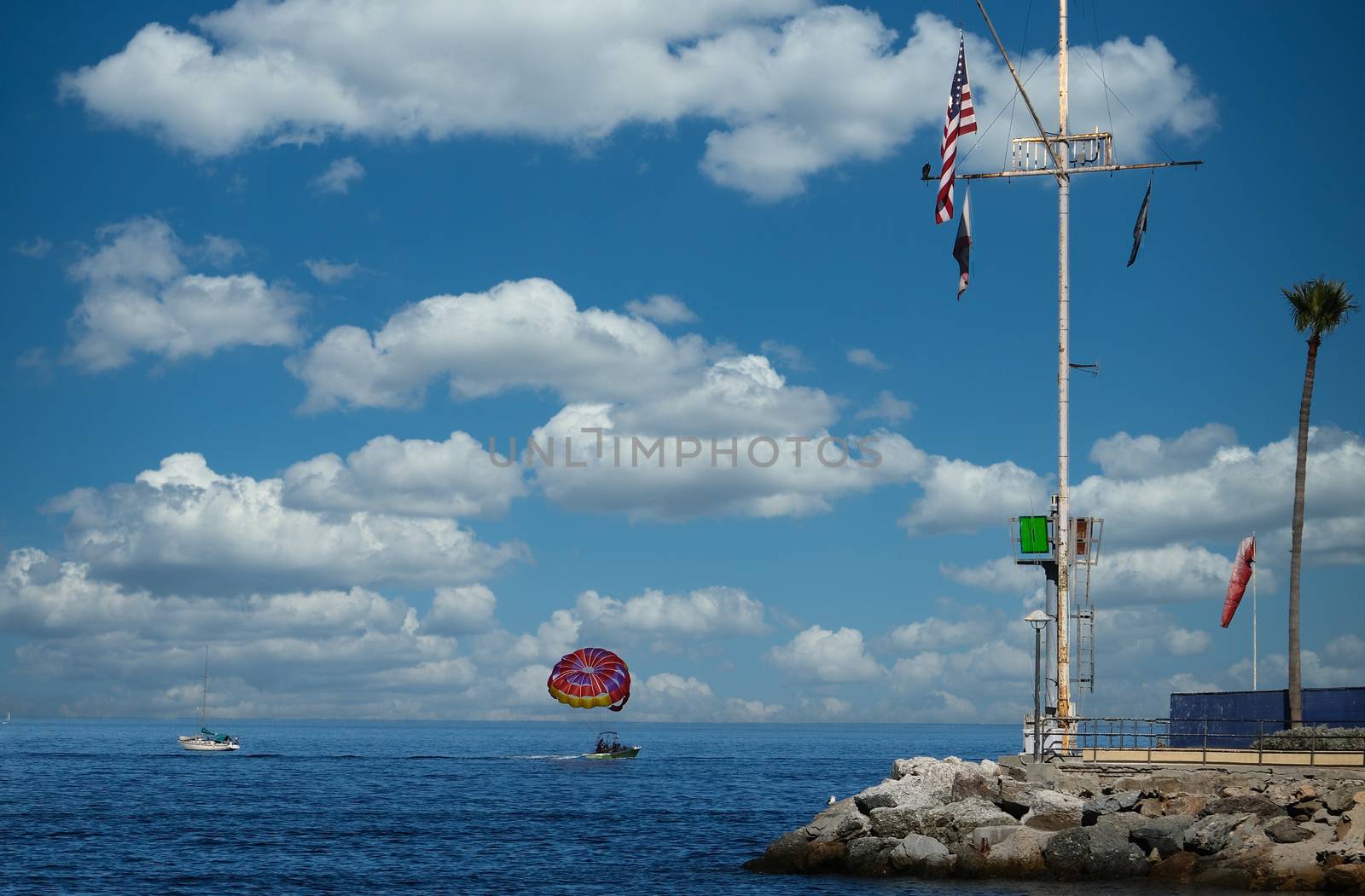 Parasailing in Avalon Harbor by dbvirago