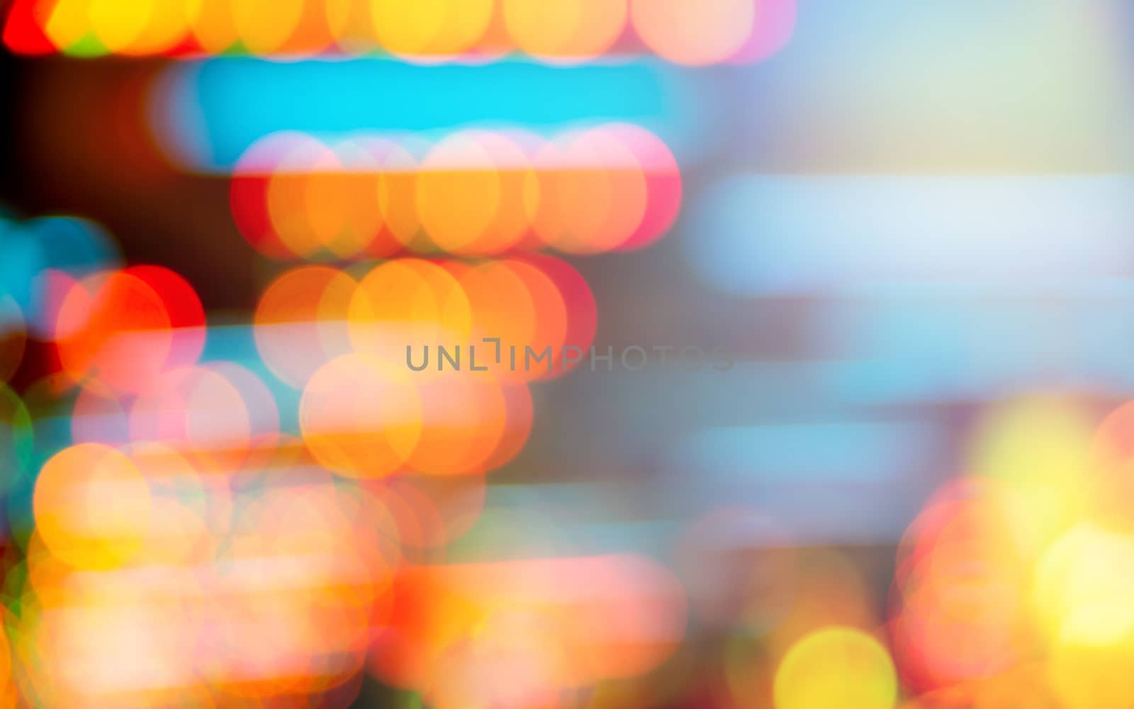 Abstract colorful bokeh of lights at night, festive background