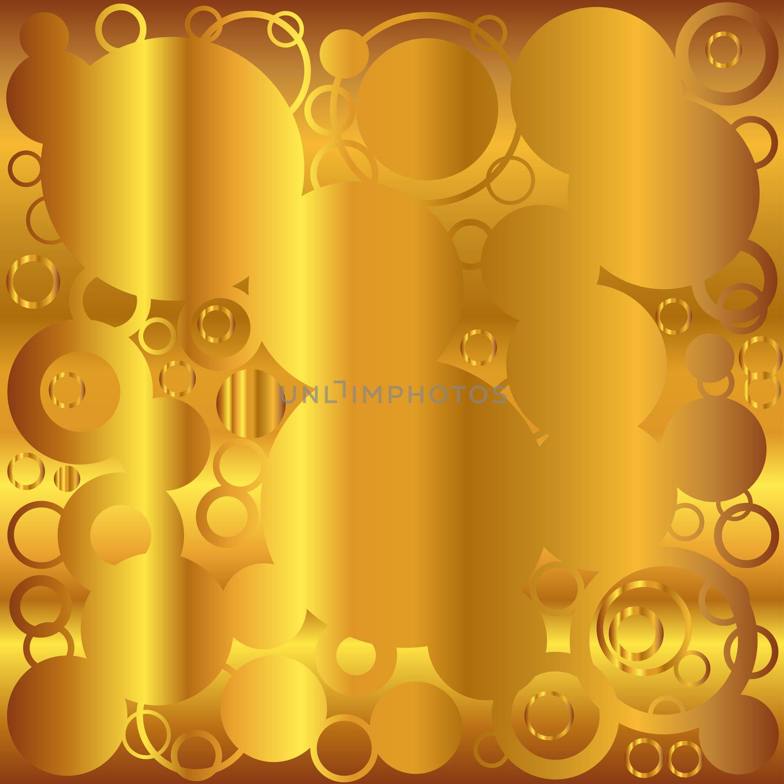 Gold Retro Circles Background by Bigalbaloo