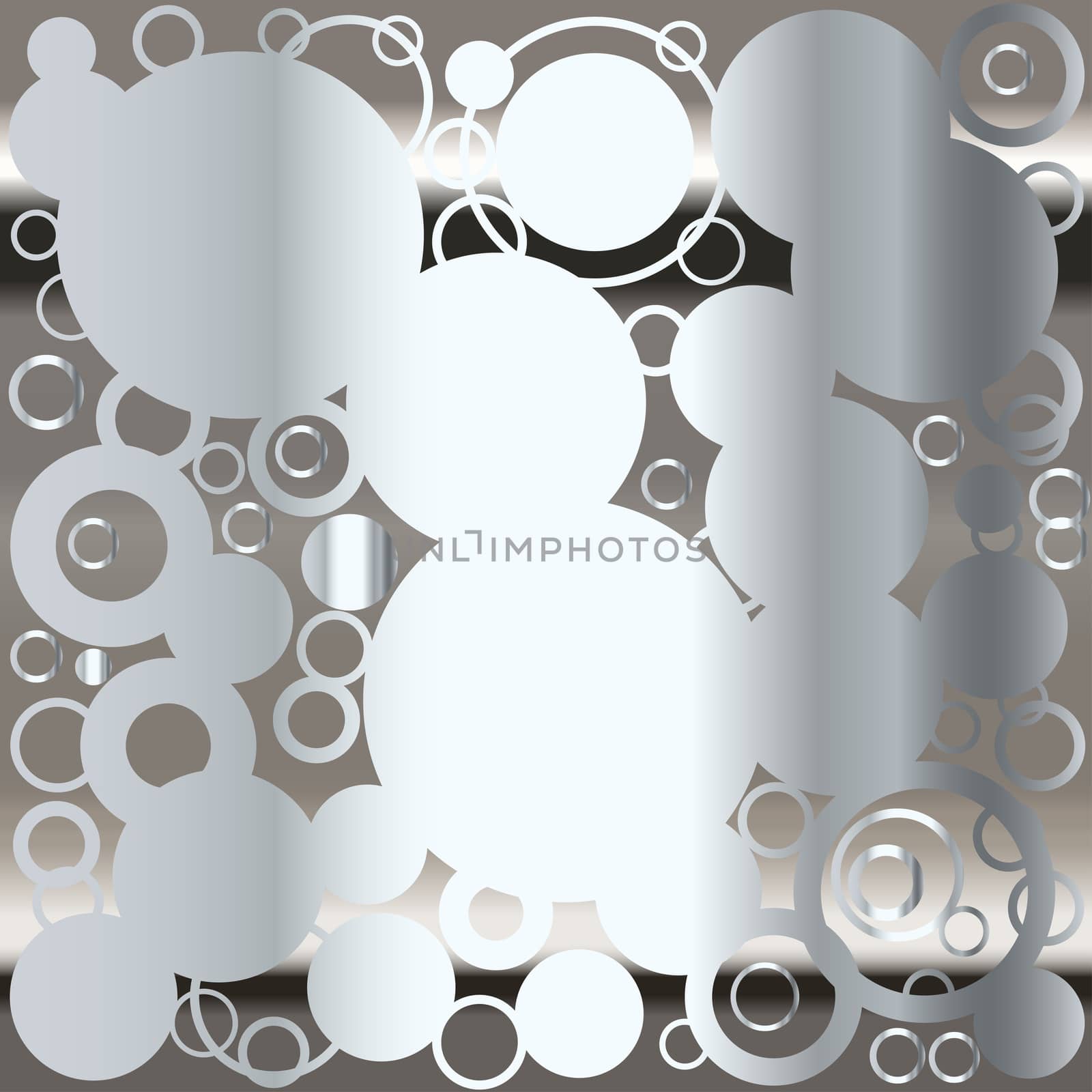 Silver Retro Circles Background by Bigalbaloo