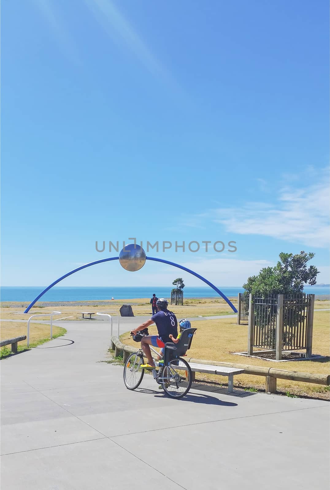 Millennium Sculpture on Napier's waterfront, marking where the sun broke the horizon year 2000, Napier City, Napier City District, Hawke's Bay Region, New Zealand 

 

