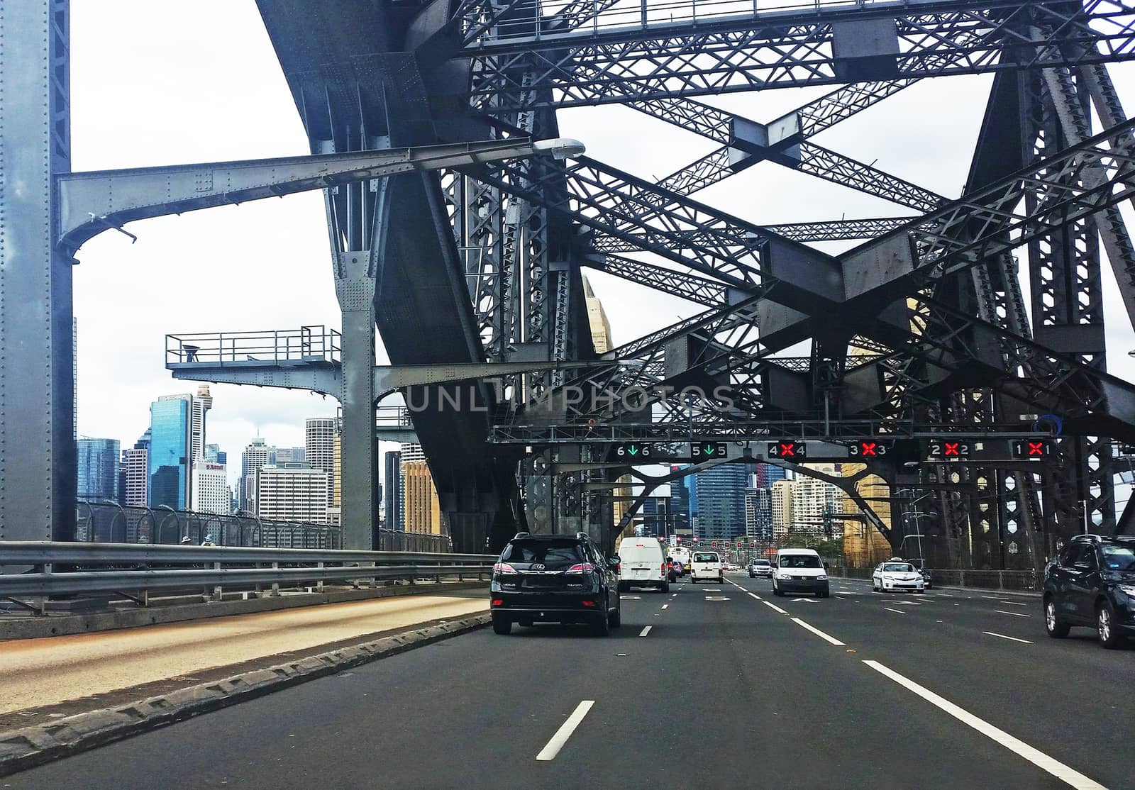 Traffic on Sydney Harbour Bridge, Australia