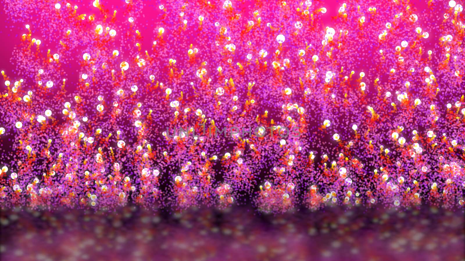 3D illustration, Small ball circle ball Free movement is raising and releasing particles to diffuse.