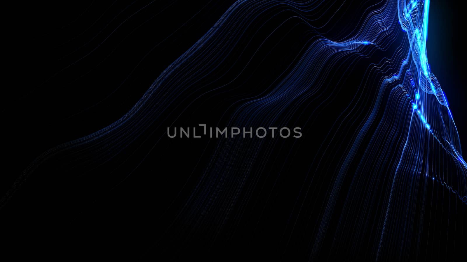 3d illustration, abstract geometric backgrounds, blue colour independent lines,
