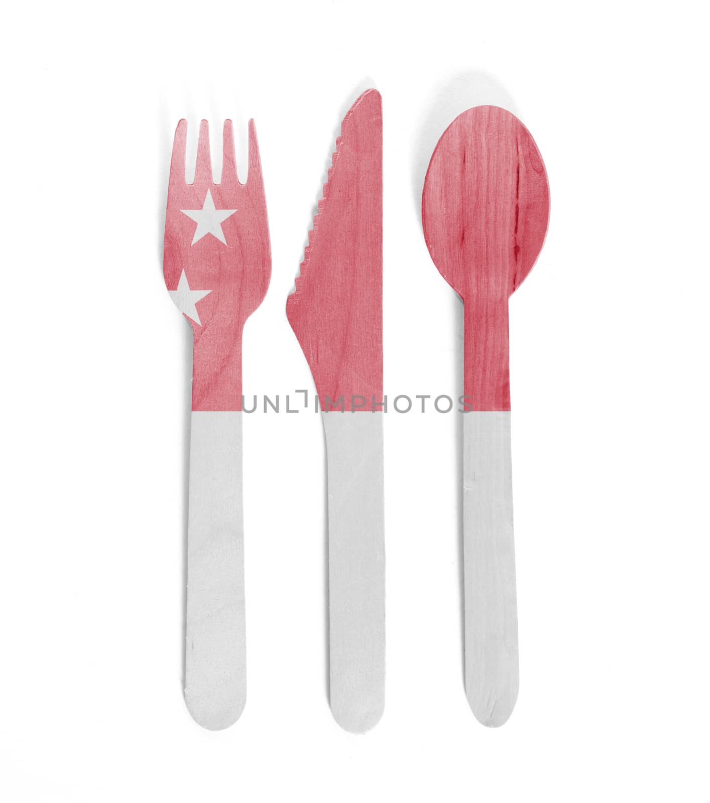 Eco friendly wooden cutlery - Plastic free concept - Flag of Sin by michaklootwijk