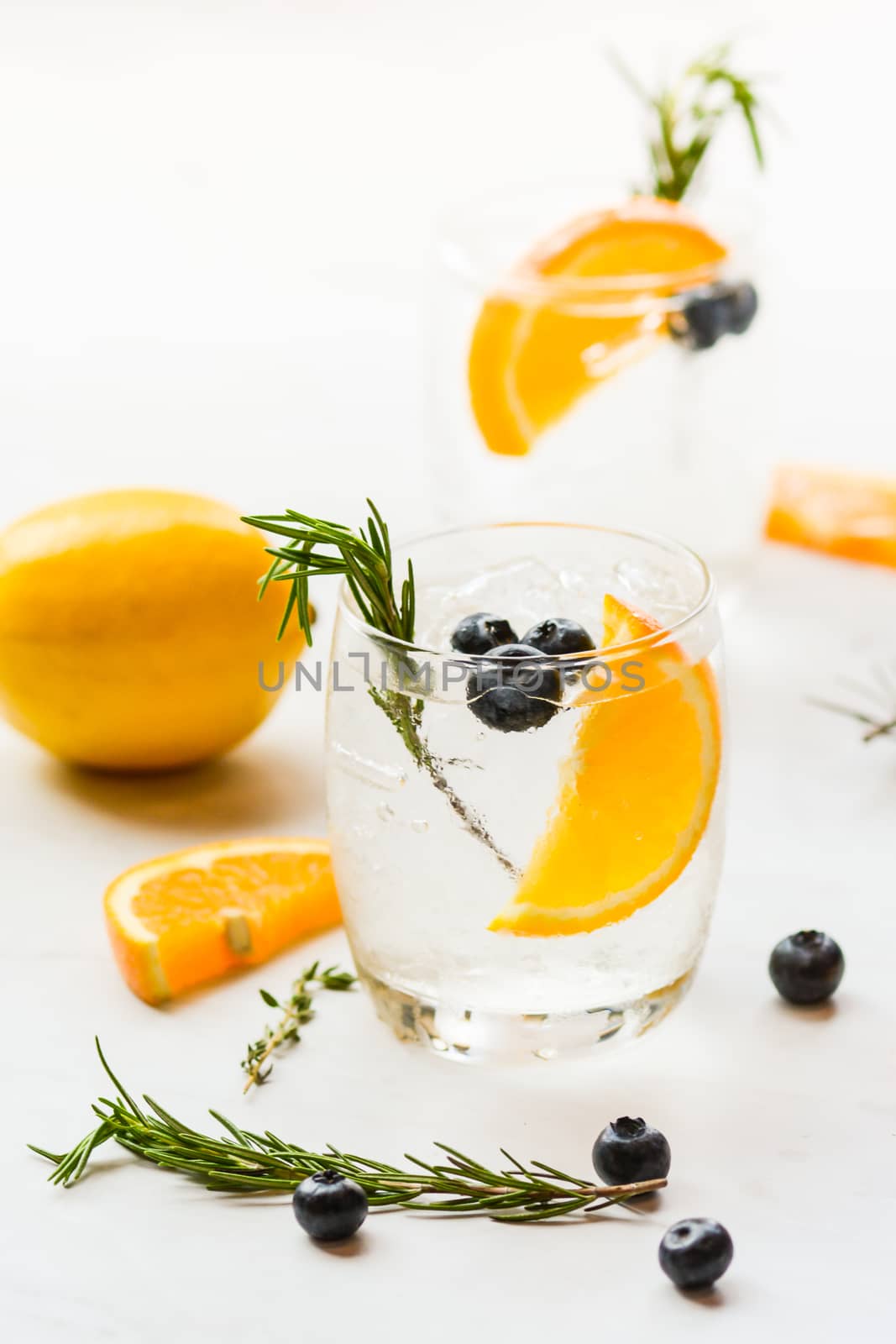 Infused water mix of orange and blueberry