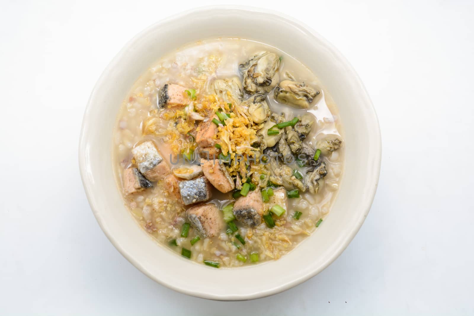 Seafood boiled rice with Salmon and Oysters by yuiyuize