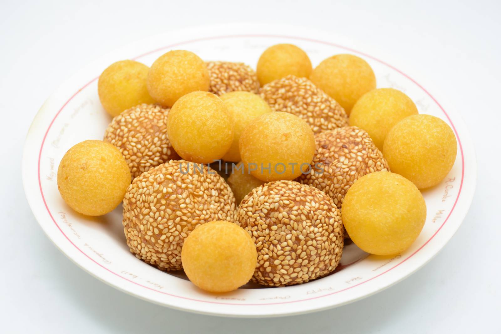 Deep fried sesame ball with pumpkin paste