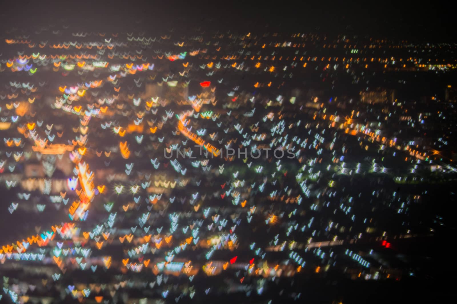 Abstract, Beautiful Bokeh landscape of city at night, Bokeh light and blur city sunset
