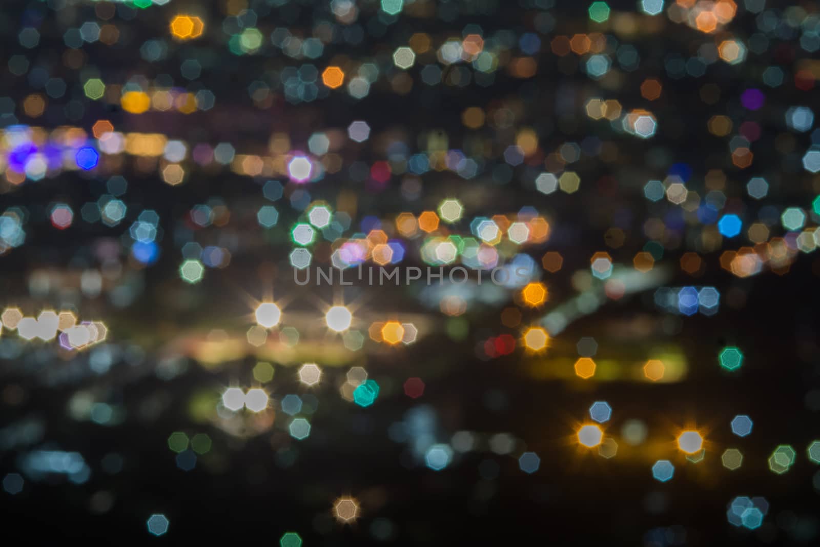 Abstract, Beautiful Bokeh landscape of city at night, Bokeh ligh by yuiyuize