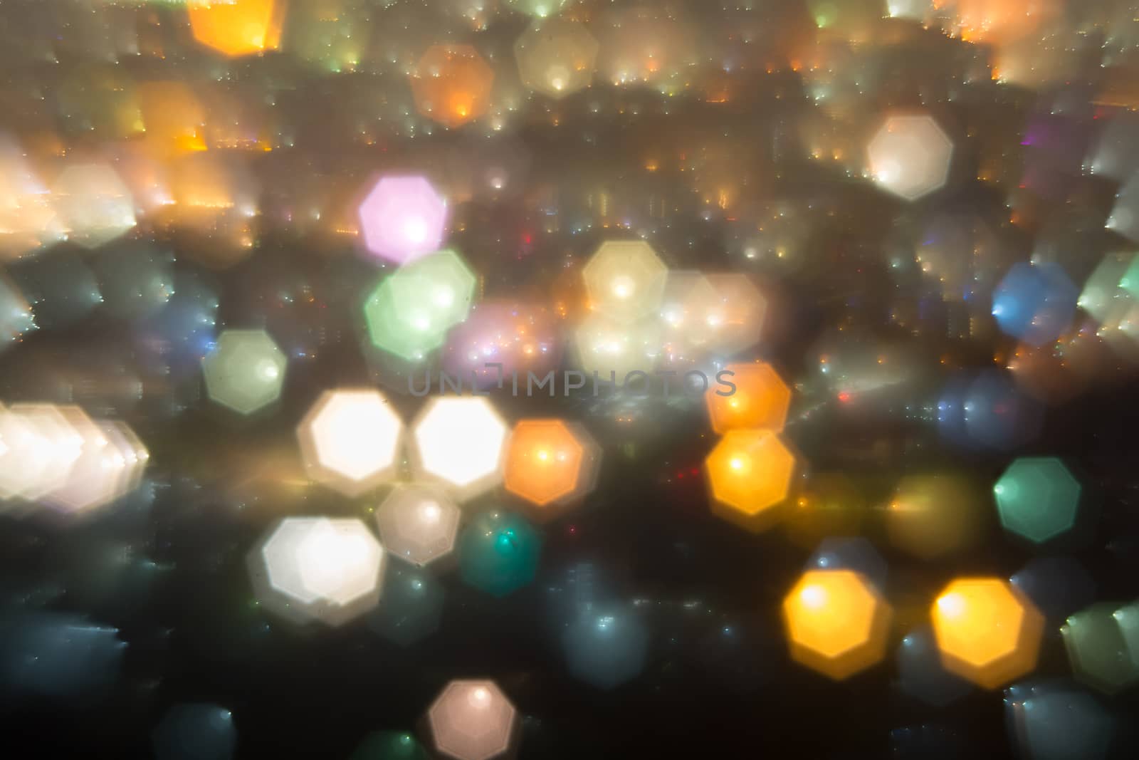 Abstract, Beautiful Bokeh landscape of city at night, Bokeh light and blur city sunset
