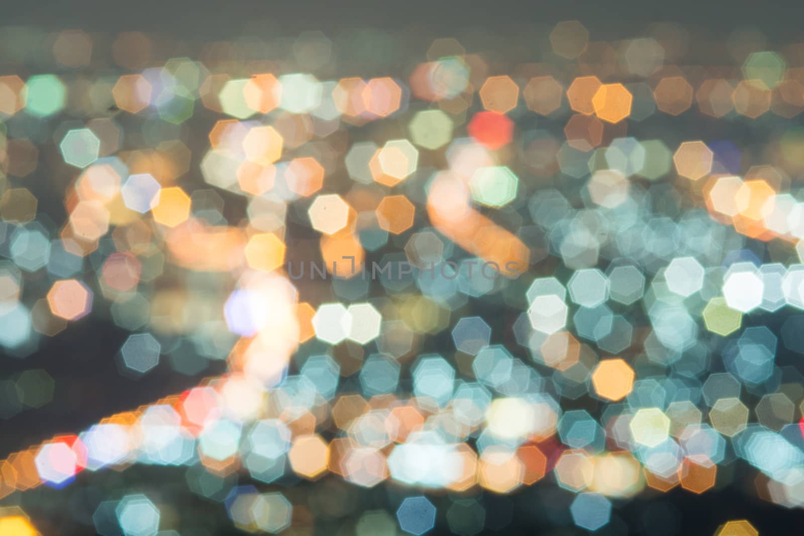 Abstract, Beautiful Bokeh landscape of city at night, Bokeh light and blur city sunset
