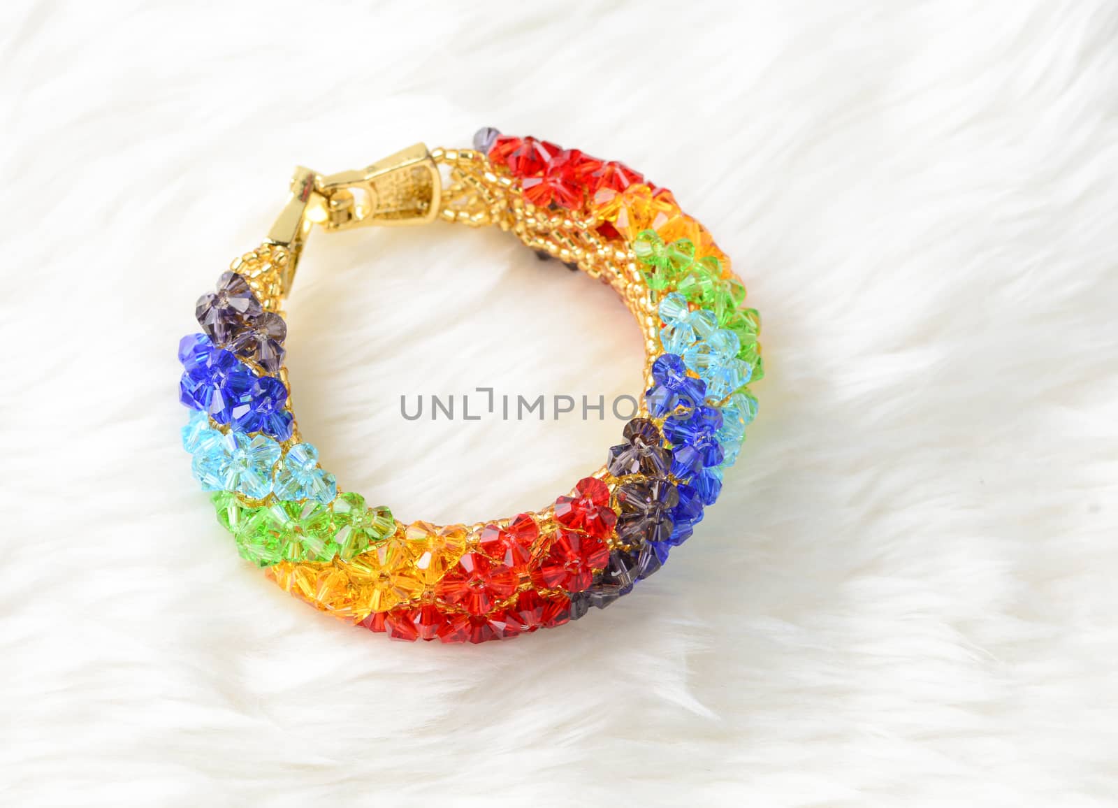 Bracelet with crystal on white background by yuiyuize