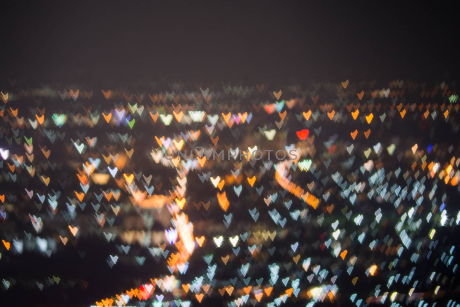 Abstract, Beautiful Bokeh landscape of city at night, Bokeh light and blur city sunset
