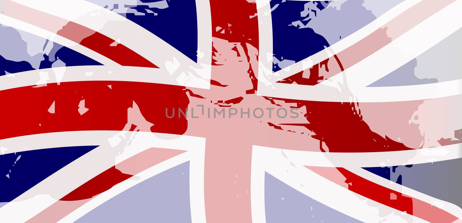 Abstract Faded Union Jack Flag by Bigalbaloo