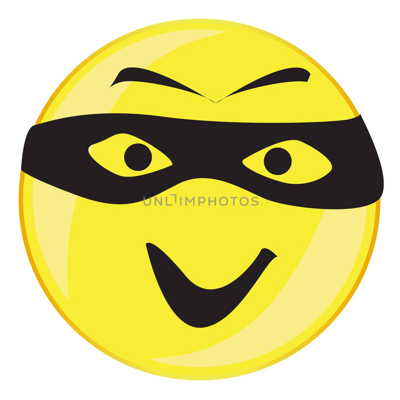 Thief Smile Face Button Isolated by Bigalbaloo